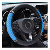 Picture of Bling Soft Leather Steering Wheel Cover, 15 Inch Colorful Rhinestones Auto Elastic Steering Wheel Protector, Sparkly Crystal Diamond for Women Girls, Car Accessories for Most Cars (Blue)