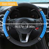 Picture of Bling Soft Leather Steering Wheel Cover, 15 Inch Colorful Rhinestones Auto Elastic Steering Wheel Protector, Sparkly Crystal Diamond for Women Girls, Car Accessories for Most Cars (Blue)