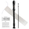 Picture of YONTY Soprano Recorder 8-Hole Instrument for Beginners Kids Students, German Style C Key Flute with Cleaning Rod & acking Bag for Education & Entertainment - Black