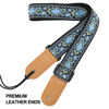 Picture of Ukulele Strap, IHOBOR Hawaiian Jacquard Blue Flower Ukelele Shoulder Strap, Suitable for Soprano Concert Tenor Baritone String Instruments
