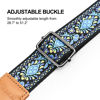 Picture of Ukulele Strap, IHOBOR Hawaiian Jacquard Blue Flower Ukelele Shoulder Strap, Suitable for Soprano Concert Tenor Baritone String Instruments