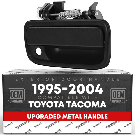 Picture of TRUBUILT1 AUTOMOTIVE Exterior Front Passenger Door Handle Replacement, Upgraded Metal - Compatible with 1995-2004 Toyota Tacoma - Textured Black - OEM 69210-35020, 91318, TO1311117