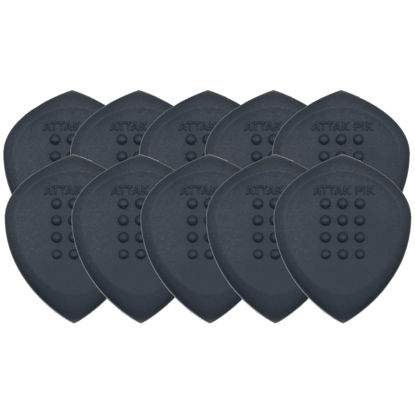 Picture of Acoustik Attak STEALTH XL Structured Guitar Pick - Large Beveled Guitar Picks, Unique Tone (10 Pack, Black)