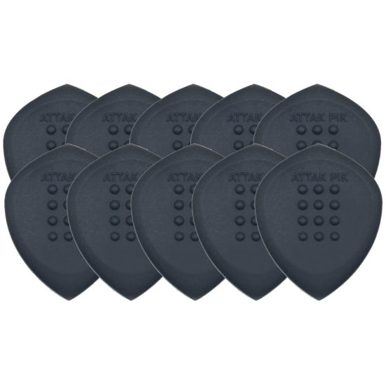 Picture of Acoustik Attak STEALTH XL Structured Guitar Pick - Large Beveled Guitar Picks, Unique Tone (10 Pack, Black)
