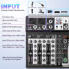 Picture of 4 Channel Audio Interfacer DJ Mixer Sound Board 16-Bit DSP Effect USB Audio Mixer Effects +48V Phantom Bluetooth for Karaoke Studio Streaming Recording,Live Streaming