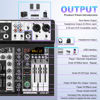 Picture of 4 Channel Audio Interfacer DJ Mixer Sound Board 16-Bit DSP Effect USB Audio Mixer Effects +48V Phantom Bluetooth for Karaoke Studio Streaming Recording,Live Streaming