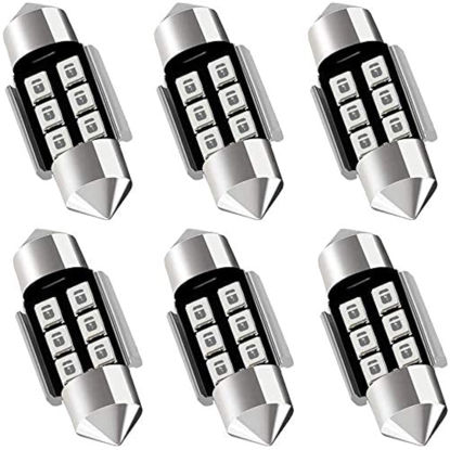 Picture of AUXLIGHT DE3175 DE3021 DE3022 3175 31MM 1.22”Festoon Canbus Error Free LED Interior Light Bulbs Ultra Blue, Super Bright 6SMD Chips for Dome Map Door Courtesy License Plate Lights (Pack of 6)