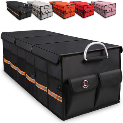 Picture of LI LIBZAKI Trunk Organizer Cargo Organizer Trunk Storage Waterproof Collapsible Durable Multi Compartments-((Oversize,Black)