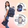 Picture of Dikaslon Diaper Bag Backpack with Portable Changing Pad, Pacifier Case and Stroller Straps, Large Unisex Baby Bags for Boys Girls, Multipurpose Travel Back Pack Moms Dads, Navy Blue