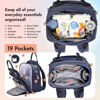 Picture of Dikaslon Diaper Bag Backpack with Portable Changing Pad, Pacifier Case and Stroller Straps, Large Unisex Baby Bags for Boys Girls, Multipurpose Travel Back Pack Moms Dads, Navy Blue
