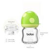 Picture of YOHKOH Natural Glass Baby Bottle with Natural Response Nipple, Newborn Anti-Colic Baby Bottles, Wide Neck Mushroom Cap Baby Bottle, Clear (Green, 3.4oz (Pack of 2))