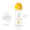 Picture of YOHKOH Natural Glass Baby Bottle with Natural Response Nipple, Newborn Anti-Colic Baby Bottles, Wide Neck Mushroom Cap Baby Bottle, Clear (8.8ounce (Pack of 4), Yellow1)