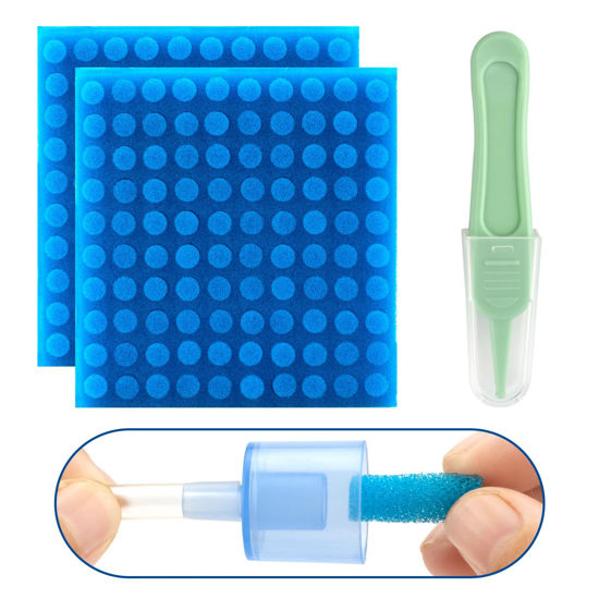 Picture of 200-Pack of Premium Nasal Aspirator Hygiene Filters, Replacement for NoseFrida Nasal Aspirator Filters, BPA, Phthalate & Latex-Free with Nose Cleaning Tweezer