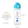 Picture of YOHKOH Natural Glass Baby Bottle with Natural Response Nipple, Newborn Anti-Colic Baby Bottles, Wide Neck Mushroom Cap Baby Bottle, Clear (8.8ounce (Pack of 4), Blue1)