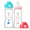 Picture of YOHKOH Natural Glass Baby Bottle with Natural Response Nipple, Newborn Anti-Colic Baby Bottles, Wide Neck Mushroom Cap Baby Bottle, Clear (8.8ounce (Pack of 2), Multicolour1)