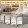 Picture of XVISHX Baby Playpen with Gate, 74''x50'' Large Playpen for Babies and Toddlers, Indoor Active Center, Baby Playard Play Pen Fence with Soft Breathable Mesh Grey, 74×50 in