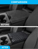 Picture of Sinvanho Center Console Cover for Ford F150 F250 F350 F450 F550 2015-2024 with 40/20/40 Jump Seat, PU Leather Middle Console Cover Armrest Seat Box Lid Protective Cover
