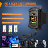 Picture of Nilight 3 Gang Rocker Switch Panel with PD Type C and USB Charger Voltmeter 12V SPST ON Off Switch Panel with Orange Backlit Waterproof Aluminum Rocker Switch Panel for Boats Cars RVs Trucks