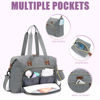Picture of Tuwubi Diaper Bag Tote,Diaper Bag backpack with Pacifier Case Large Travel Diaper Tote for Mom and Dad Multifunction Large Baby Bag - Light Grey
