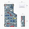 Picture of Wake In Cloud - Nap Mat with Pillow for Kids Toddler Boys Girls, Fit Preschool Daycare Sleeping Cot with Elastic Corner Straps, Sports Race Cars Supercars on Gray Grey, 100% Soft Microfiber