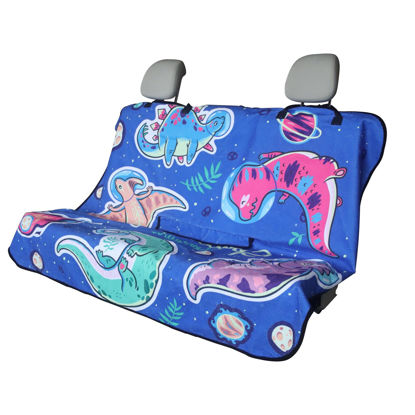 Picture of LoyaGour Back Seat Cover for Car Trucks Van SUV Jeep,Waterproof Rear Bench Towel Seat Covers for Dogs and Kids,Automotive Backseat Protector (Cartoon Dinosaur)