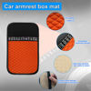 Picture of Bling Leather Car Center Console Cover, Car Center Console Protector With Glossy Crystal Rhinestone, Universal Waterproof Car Armrest Seat Box Cover For Most Car, Vehicles, SUVs, Trucks (Orange)