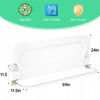 Picture of UPGOGO Folding Bed Rail for Toddlers,Safety Baby Bed Rail Guard,Kid Bed Rail with Reinforced Anchor Safety System,Bed Rail for Baby Fit Bunk,Full Size,Queen,King,Twin(White,59"x23.6")