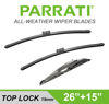 Picture of PARRATI® 26 Inch & 15 inch of High Performance Premium All-Season Automotive Replacement Front Windshield Wiper Blades for Trax Encore 2012-2019 Fiesta 2009-2017, Easy DIY Install(Set of 2)