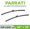 Picture of PARRATI® 24 Inch & 19 inch of High Performance Premium All-Season Automotive Replacement Front Windshield Wiper Blades for Volkswagen Passat Jetta CC GTI Vento,Easy DIY Install (Set of 2)