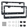 Picture of Amiss Bling License Plate Frame for Women, 2Pack Rhinestone Handcrafted Crystal Premium Stainless Steel, Stainless Steel Car Accessories with Diamond Sparkle Glitter Caps (Black)