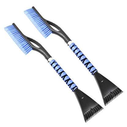 Picture of YLCVBUD 27" Snow Brush and Ice Scrapers Detachable Pivoting, Soft Bristle Head,Foam Grip, for Car,Trucks,or SUV Window & Windshield Tool (2pcs)
