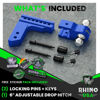 Picture of Rhino USA Adjustable Trailer Hitch (Fits 2-Inch Receiver) - Heavy Duty Aluminum Tow Hitches with 6-Inch Drop/Rise for Truck (12,500 LBS GTW) - Weatherproof Double Anti-Theft Locking Hitch Pins (Blue)