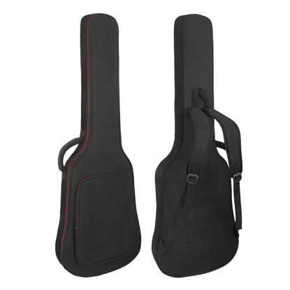 Picture of MUZNOTE Electric Guitar Case, Electric Guitar Bag Padded Electric Guitar Gig Bag 0.38 Inch Padding Soft Guitar Case with Neck Strap, Back Hanger Loop, Black