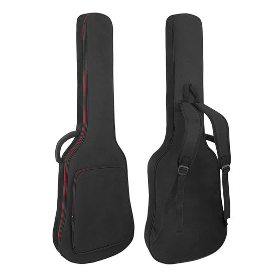 Picture of MUZNOTE Electric Guitar Case, Electric Guitar Bag Padded Electric Guitar Gig Bag 0.38 Inch Padding Soft Guitar Case with Neck Strap, Back Hanger Loop, Black