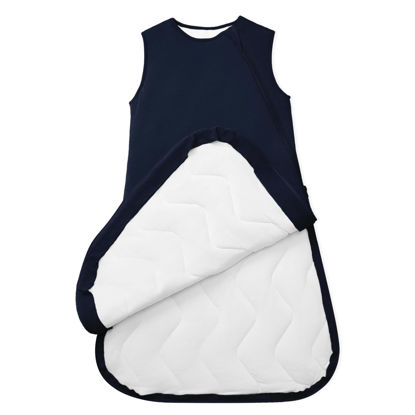 Picture of PurComfy Quilted Supersoft Sleep Sack, 2.5 TOG Premium Bamboo Viscose Warm Baby Sleeping Bag, 2-Way Zipper 3-6 Months (Midnight)