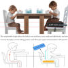 Picture of Eiury Booster Seat for Dining Table, PU Anti-Scratch Easy Cleaning Kids Toddler Booster Seat for Table, Portable Increasing Booster Cushion with Non-Slip Bottom and Adjustable Elasticity Straps
