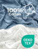 Picture of Momcozy Muslin Standard Fitted Crib Sheets, 52"x28", 2 Pack Soft Breathable Natural Cotton Baby Mattress Sheet, 360° Mattress Wrapping No Slip Boys Girls Neutral Toddler Bed Sheet, Blue Star Moon