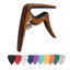 Picture of Ukulele Capo for Soprano, Concert, Tenor, Baritone Ukulele with felt picks (Walnut)