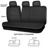 Picture of CAR PASS Leather Back Seat Cover, Universal Waterproof Bench Rear Seat Cover Zipper Split Rear Bench Protector Fit 95% Automotive Interior Covers for Cars Sedans SUVs (Rear,All Black)