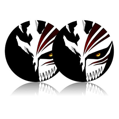 Picture of Car Cup Holder Coaster for Bleach Skull Mask, 2PCS 2.75" Universal Silicone Cup Holder Coasters, Bleach Car Interior Accessories by FLYEEGO