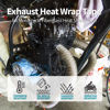 Picture of Titanium Exhaust Heat Tape Wrap, 2”x 50 Ft, Motorcycle Fiberglass Heat Shield Tape With Stainless Ties