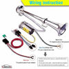 Picture of GAMPRO 12V 150db Air Horn, 18 Inches Chrome Zinc Single Trumpet Truck Air Horn with Compressor for Any 12V Vehicles Trucks Lorrys Trains Boats Cars