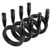 Picture of NUOSIYA XLR Cable 15 Ft 4 Packs,Microphone Cables,Premium Balanced Microphone Mic Speaker Cable with 3-Pin XLR Male to Female DMX Cable,Black