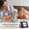 Picture of Soft Tummy Time Book w/ Large Stimulating Baby Safe Mirror - Fun High Contrast Montessori Toy w/ Mirror, Crinkle Filling & Silicone Teether - The Perfect Toy For Safe Early Newborn/Infant Development