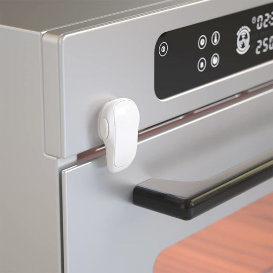 Picture of SAFELON 1 Pcs Baby Safety Oven Door Lock, Double Button Oven Lock for Kitchen Safety (White)