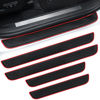 Picture of SINGARO Car Door Threshold Protection, 4PCS Door Edge Step Dust Shield Cover, Door Width 23.6x1.96inch Car/SUV Universal Rubber Scratch Resistant Exterior Accessories (Red borde)