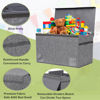 Picture of YOLOXO Toy Box Chest, Collapsible Sturdy Storage Bins with Lids, Extra Large Kids Toy Storage Organizer Boxes Bins Baskets for Kids, Boys, Girls, Nursery Room, Playroom, Closet (Linen Gray)