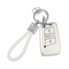 Picture of PIFOOG Key Fob Cover for VW Soft TPU 4 Button Keys Case Shell Protector Glitter Keychain Car Accessories for Volkswagen Jetta Tiguan Atlas Arteon Taos Girly Cute White Gold