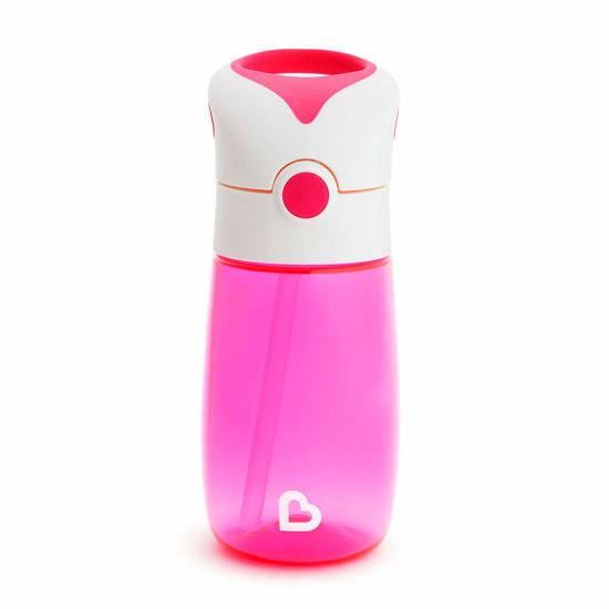Picture of Munchkin® Flip & Go™ Toddler Sippy Cup with Straw, 12 Ounce, Ultra Durable Tritan Material, Pink