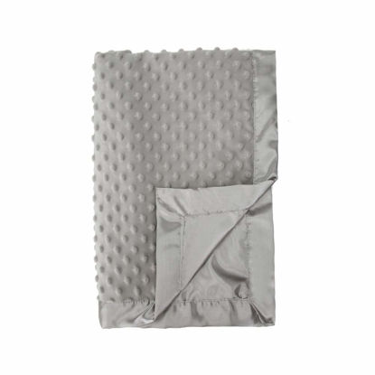 Picture of Pro Goleem Grey Baby Soft Minky Dot Blanket with Silky Satin Backing Baby Gifts for Girls and Boys (Gray, 30’’ x 40’’)